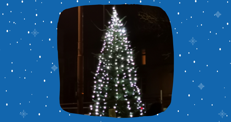 151222 Ibrox Tree 775 x 410 Image of Christmas Tree surrounded by cartoon snow background