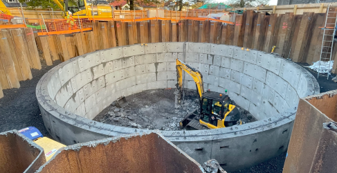 Excavation of storm water storage tank