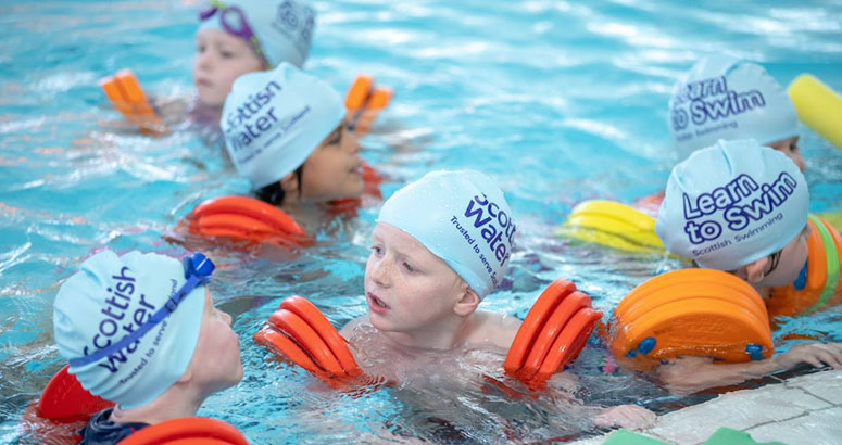 Children in a swimming pool