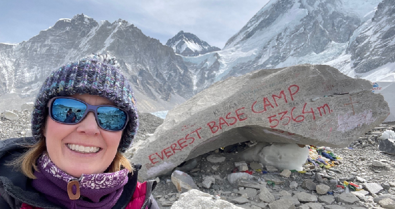 Lorna's selfie from Everest Base Camp
