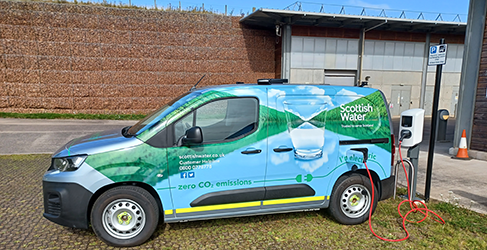 Scottish Water E van example of Scottish Water's electric van fleet