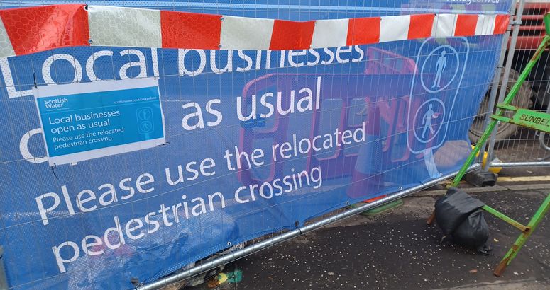 Businesses will be open as usual throughout the road closure Bridge of Weir Sewer Upgrade