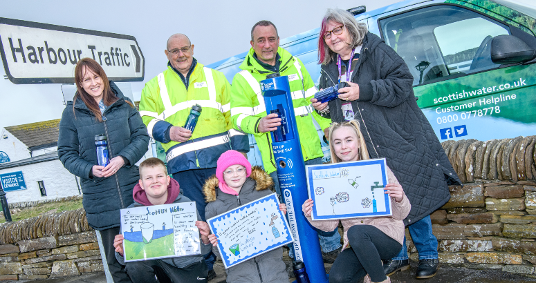 Pupils from Canisbay Primary designed posters to help promote the new free water refill point in John O'Groats