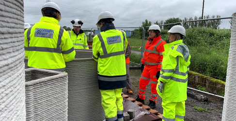 A team from Scottish Water travelled to Wigan to see the process in action 3D Concrete Printing