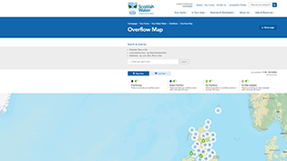 Overflow Map launch day image thumb screenshot of the overflow map page showing Scotland with overflow icons
