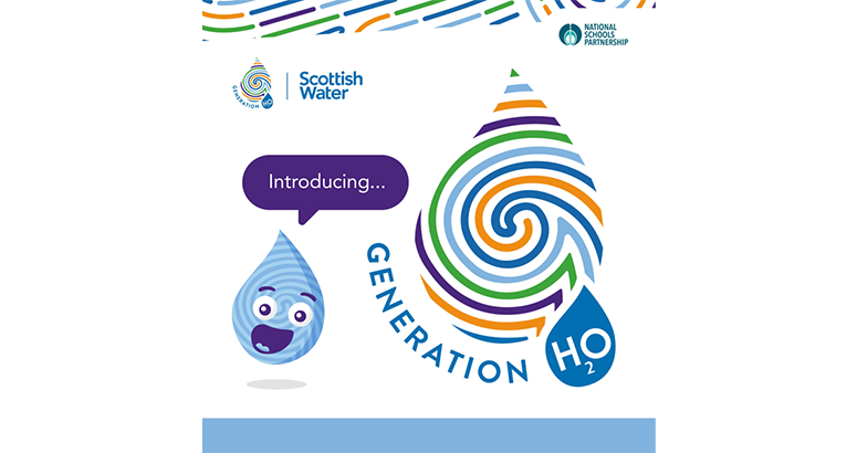 Graphic with animated water droplets