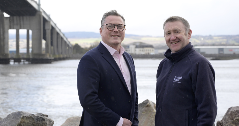 L-R Ross McLory (left) Head of Business Development for Industrial and Commercial at SSE Energy Solutions and Donald MacBrayne, Business Development Manager at Scottish Water Horizons