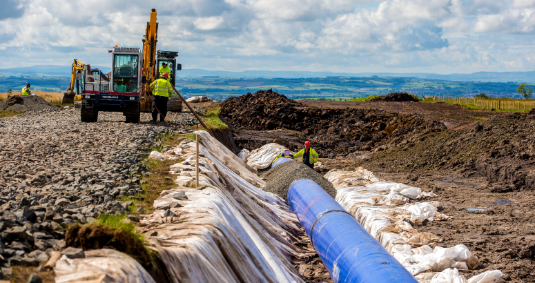 New pipeline being laid during Ayrshire Glasgow Resilience Project