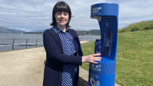 Councillor Lynne Quinn at the Top Up Tap