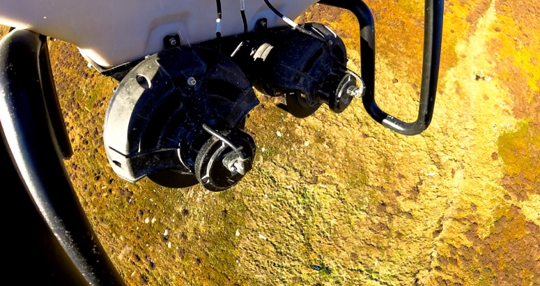 Pelleted tree seeds being spread by drone across inaccessible land at Talla Reservoir