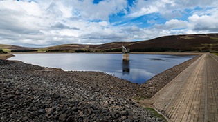View of Backwater Reservoir at very low level