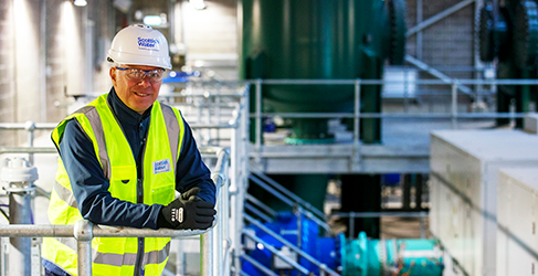 Scottish Water director Rob Mustard inside a water treatment works