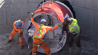 Tunneling under railway near Kilmarnock