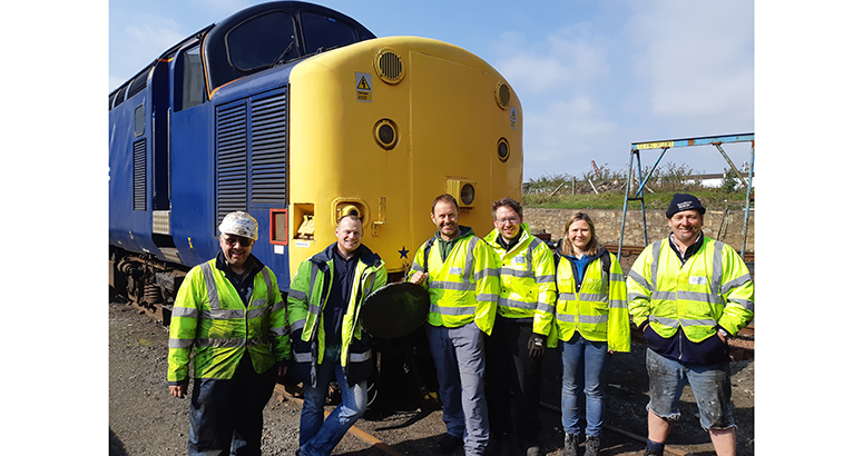 Scottish Water volunteers at Bo'ness and Kinneil Railway