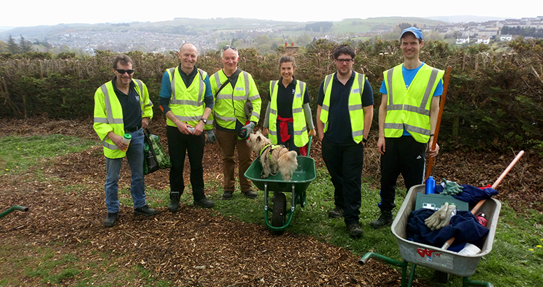 Volunteers work with Live Borders in Hawick Volunteers work with Live Borders in Hawick