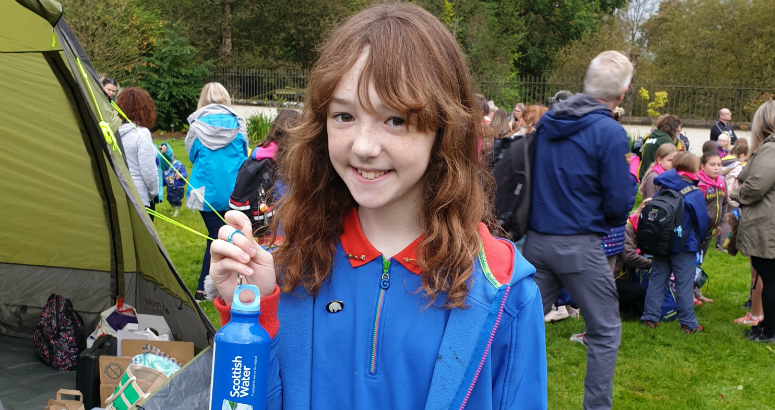 Girls with bottles at Girlguiding event Girls with bottles at Girlguiding event